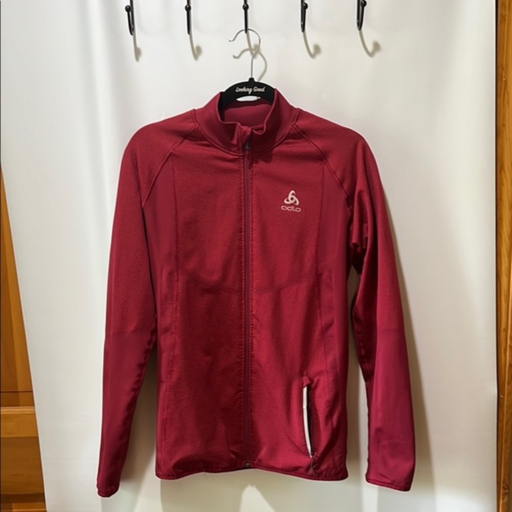 Odlo Red THE ESSENTIALS LIGHT RUNNING JACKET size Large Women